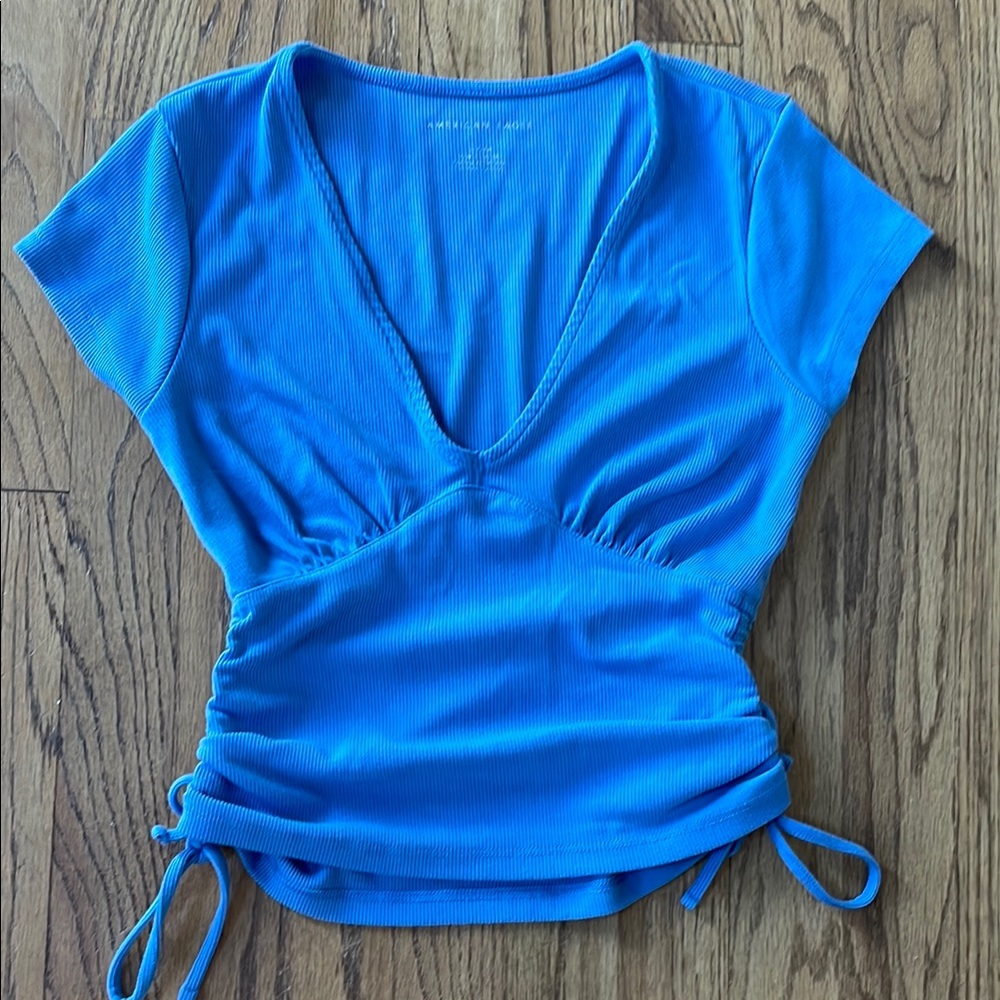 American Eagle V-Neck Blue Top S